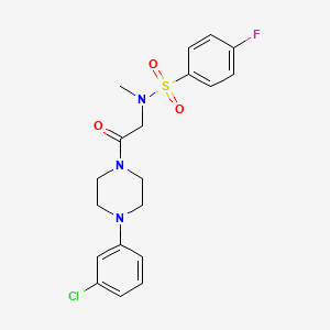 molecular formula C19H21ClFN3O3S B4579661 N-{2-[4-(3-Chloro-phenyl)-piperazin-1-yl]-2-oxo-ethyl}-4-fluoro-N-methyl-benzenesulfonamide 
