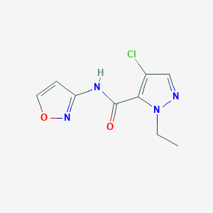 molecular formula C9H9ClN4O2 B4579679 4-氯-1-乙基-N-3-异恶唑基-1H-吡唑-5-甲酰胺 
