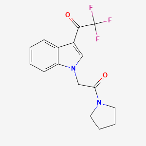 molecular formula C16H15F3N2O2 B4579700 2,2,2-trifluoro-1-{1-[2-oxo-2-(1-pyrrolidinyl)ethyl]-1H-indol-3-yl}ethanone 