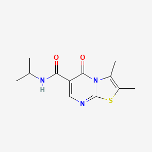 molecular formula C12H15N3O2S B4579739 N-isopropyl-2,3-dimethyl-5-oxo-5H-[1,3]thiazolo[3,2-a]pyrimidine-6-carboxamide 