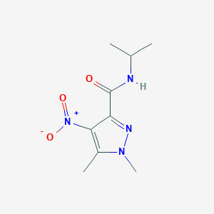 molecular formula C9H14N4O3 B457975 4-nitro-N-isopropyl-1,5-dimethyl-1H-pyrazole-3-carboxamide 