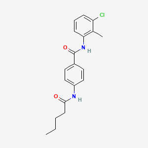 molecular formula C19H21ClN2O2 B4579754 N-(3-氯-2-甲基苯基)-4-(戊酰氨基)苯甲酰胺 
