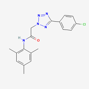 molecular formula C18H18ClN5O B4579764 2-[5-(4-chlorophenyl)-2H-tetrazol-2-yl]-N-mesitylacetamide 