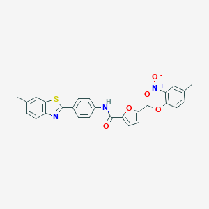 N-[4-(6-methyl-1,3-benzothiazol-2-yl)phenyl]-5-[(4-methyl-2-nitrophenoxy)methyl]furan-2-carboxamide