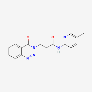 molecular formula C16H15N5O2 B4579834 N-(5-methyl-2-pyridinyl)-3-(4-oxo-1,2,3-benzotriazin-3(4H)-yl)propanamide 