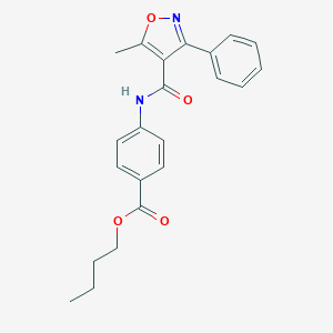 molecular formula C22H22N2O4 B457984 Butyl 4-{[(5-methyl-3-phenyl-4-isoxazolyl)carbonyl]amino}benzoate 