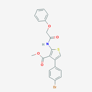 molecular formula C20H16BrNO4S B457987 Methyl 4-(4-bromophenyl)-2-[(phenoxyacetyl)amino]-3-thiophenecarboxylate 