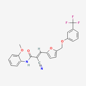 molecular formula C23H17F3N2O4 B4579871 2-cyano-N-(2-methoxyphenyl)-3-(5-{[3-(trifluoromethyl)phenoxy]methyl}-2-furyl)acrylamide 