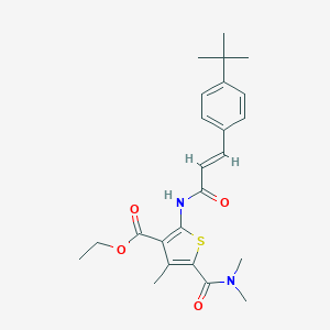 molecular formula C24H30N2O4S B457988 Ethyl 2-{[3-(4-tert-butylphenyl)acryloyl]amino}-5-[(dimethylamino)carbonyl]-4-methyl-3-thiophenecarboxylate 
