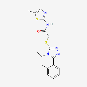 2-{[4-ethyl-5-(2-methylphenyl)-4H-1,2,4-triazol-3-yl]thio}-N-(5-methyl-1,3-thiazol-2-yl)acetamide