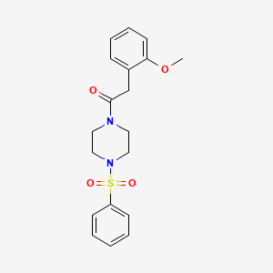 molecular formula C19H22N2O4S B4579936 1-[(2-methoxyphenyl)acetyl]-4-(phenylsulfonyl)piperazine 