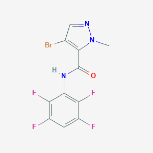 molecular formula C11H6BrF4N3O B457994 4-bromo-1-methyl-N-(2,3,5,6-tetrafluorophenyl)-1H-pyrazole-5-carboxamide 