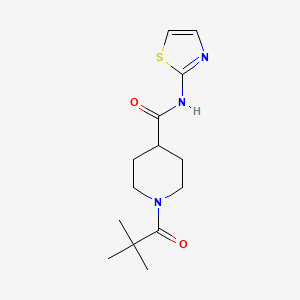 molecular formula C14H21N3O2S B4579940 1-(2,2-dimethylpropanoyl)-N-1,3-thiazol-2-yl-4-piperidinecarboxamide 