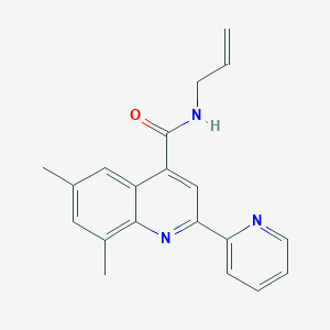 molecular formula C20H19N3O B4579962 N-allyl-6,8-dimethyl-2-(2-pyridinyl)-4-quinolinecarboxamide 