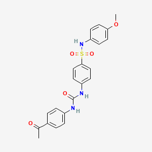 molecular formula C22H21N3O5S B4579977 4-({[(4-乙酰苯基)氨基]羰基}氨基)-N-(4-甲氧基苯基)苯磺酰胺 