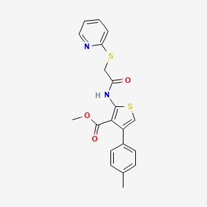 molecular formula C20H18N2O3S2 B4579981 methyl 4-(4-methylphenyl)-2-{[(2-pyridinylthio)acetyl]amino}-3-thiophenecarboxylate 