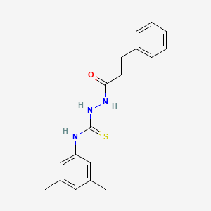 molecular formula C18H21N3OS B4579992 N-(3,5-dimethylphenyl)-2-(3-phenylpropanoyl)hydrazinecarbothioamide 