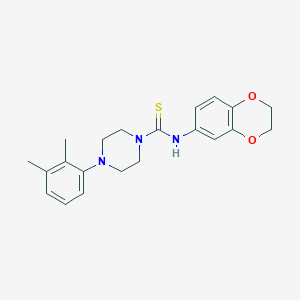 molecular formula C21H25N3O2S B4580010 N-(2,3-dihydro-1,4-benzodioxin-6-yl)-4-(2,3-dimethylphenyl)-1-piperazinecarbothioamide 