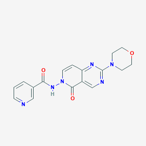 molecular formula C17H16N6O3 B4580031 N-[2-(4-morpholinyl)-5-oxopyrido[4,3-d]pyrimidin-6(5H)-yl]nicotinamide 