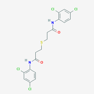molecular formula C18H16Cl4N2O2S B458004 3-{[3-(2,4-dichloroanilino)-3-oxopropyl]sulfanyl}-N-(2,4-dichlorophenyl)propanamide 