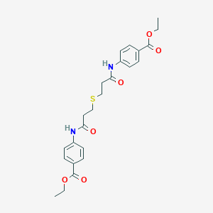 molecular formula C24H28N2O6S B458005 Ethyl 4-{[3-({3-[4-(ethoxycarbonyl)anilino]-3-oxopropyl}sulfanyl)propanoyl]amino}benzoate 