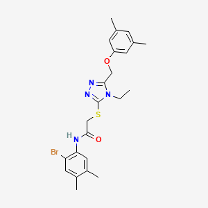 molecular formula C23H27BrN4O2S B4580050 N-(2-bromo-4,5-dimethylphenyl)-2-({5-[(3,5-dimethylphenoxy)methyl]-4-ethyl-4H-1,2,4-triazol-3-yl}thio)acetamide 