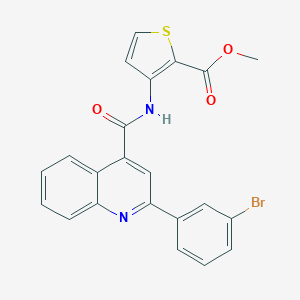 molecular formula C22H15BrN2O3S B458006 Methyl 3-({[2-(3-bromophenyl)-4-quinolinyl]carbonyl}amino)-2-thiophenecarboxylate 