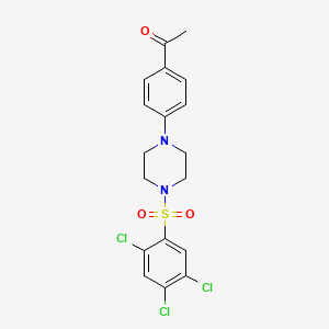 molecular formula C18H17Cl3N2O3S B4580066 1-(4-{4-[(2,4,5-trichlorophenyl)sulfonyl]-1-piperazinyl}phenyl)ethanone 