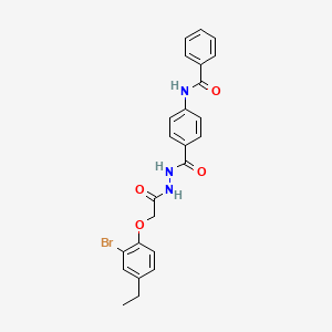 molecular formula C24H22BrN3O4 B4580070 N-[4-({2-[(2-溴-4-乙基苯氧基)乙酰基]肼基}羰基)苯基]苯甲酰胺 