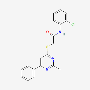 molecular formula C19H16ClN3OS B4580090 N-(2-chlorophenyl)-2-[(2-methyl-6-phenyl-4-pyrimidinyl)thio]acetamide 