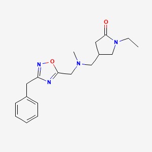 molecular formula C18H24N4O2 B4580105 4-{[[(3-benzyl-1,2,4-oxadiazol-5-yl)methyl](methyl)amino]methyl}-1-ethyl-2-pyrrolidinone 