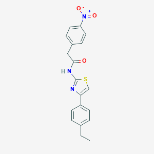 molecular formula C19H17N3O3S B458014 N-[4-(4-ethylphenyl)-1,3-thiazol-2-yl]-2-(4-nitrophenyl)acetamide 