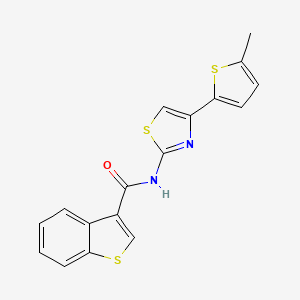 molecular formula C17H12N2OS3 B4580161 N-[4-(5-methyl-2-thienyl)-1,3-thiazol-2-yl]-1-benzothiophene-3-carboxamide 