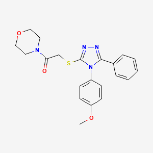 molecular formula C21H22N4O3S B4580167 4-({[4-(4-methoxyphenyl)-5-phenyl-4H-1,2,4-triazol-3-yl]thio}acetyl)morpholine 