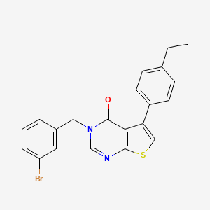 molecular formula C21H17BrN2OS B4580168 3-(3-bromobenzyl)-5-(4-ethylphenyl)thieno[2,3-d]pyrimidin-4(3H)-one 