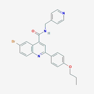 molecular formula C25H22BrN3O2 B458017 6-bromo-2-(4-propoxyphenyl)-N-(pyridin-4-ylmethyl)quinoline-4-carboxamide 