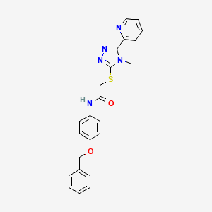 molecular formula C23H21N5O2S B4580178 N-[4-(苯甲氧基)苯基]-2-{[4-甲基-5-(2-吡啶基)-4H-1,2,4-三唑-3-基]硫代}乙酰胺 