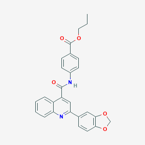 molecular formula C27H22N2O5 B458019 Propyl 4-({[2-(1,3-benzodioxol-5-yl)-4-quinolinyl]carbonyl}amino)benzoate 