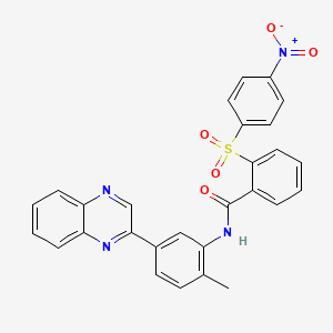 N-[2-methyl-5-(2-quinoxalinyl)phenyl]-2-[(4-nitrophenyl)sulfonyl]benzamide