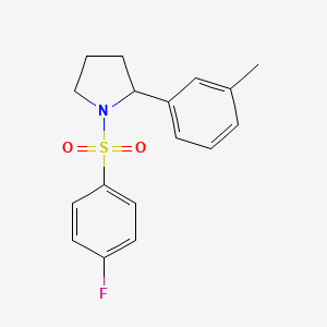 molecular formula C17H18FNO2S B4580211 1-[(4-fluorophenyl)sulfonyl]-2-(3-methylphenyl)pyrrolidine 