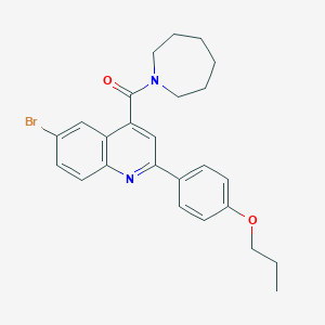 molecular formula C25H27BrN2O2 B458022 Azepan-1-yl[6-bromo-2-(4-propoxyphenyl)quinolin-4-yl]methanone 