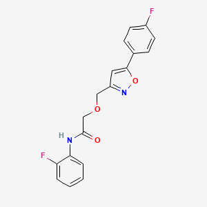 molecular formula C18H14F2N2O3 B4580263 N-(2-fluorophenyl)-2-{[5-(4-fluorophenyl)-3-isoxazolyl]methoxy}acetamide 