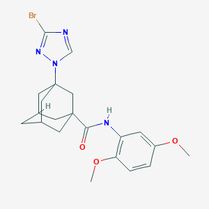 3-(3-bromo-1H-1,2,4-triazol-1-yl)-N-(2,5-dimethoxyphenyl)-1-adamantanecarboxamide