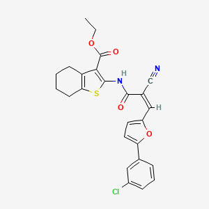 molecular formula C25H21ClN2O4S B4580273 2-({3-[5-(3-氯苯基)-2-呋喃基]-2-氰基丙烯酰基}氨基)-4,5,6,7-四氢-1-苯并噻吩-3-羧酸乙酯 