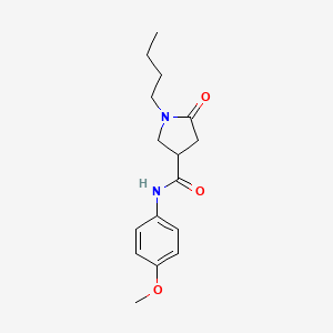 molecular formula C16H22N2O3 B4580278 1-butyl-N-(4-methoxyphenyl)-5-oxo-3-pyrrolidinecarboxamide 