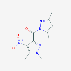 molecular formula C11H13N5O3 B458029 (1,5-dimethyl-4-nitro-1H-pyrazol-3-yl)(3,5-dimethyl-1H-pyrazol-1-yl)methanone 