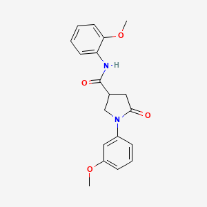 molecular formula C19H20N2O4 B4580298 N-(2-methoxyphenyl)-1-(3-methoxyphenyl)-5-oxo-3-pyrrolidinecarboxamide 