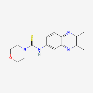 molecular formula C15H18N4OS B4580311 N-(2,3-dimethyl-6-quinoxalinyl)-4-morpholinecarbothioamide 
