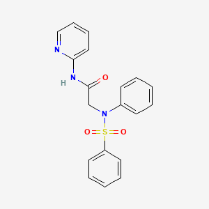 molecular formula C19H17N3O3S B4580315 N~2~-苯基-N~2~-(苯磺酰基)-N~1~-2-吡啶基甘氨酰胺 