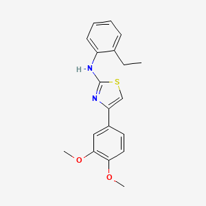 molecular formula C19H20N2O2S B4580319 4-(3,4-dimethoxyphenyl)-N-(2-ethylphenyl)-1,3-thiazol-2-amine 